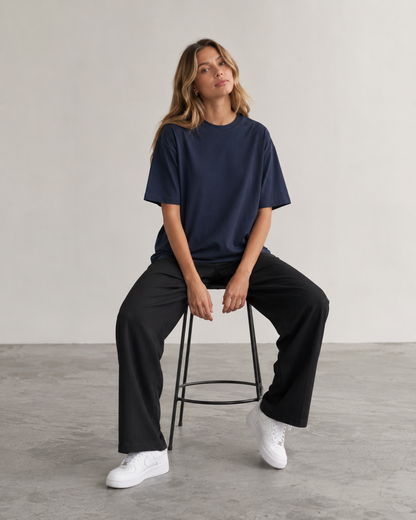 Midnight Navy Babe Oversized T-Shirt