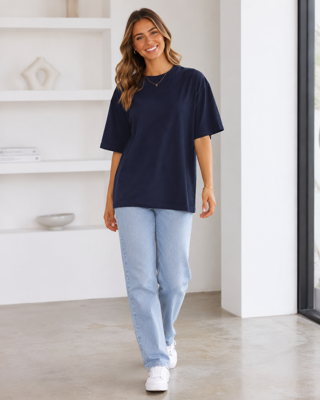 Midnight Navy Babe Oversized T-Shirt