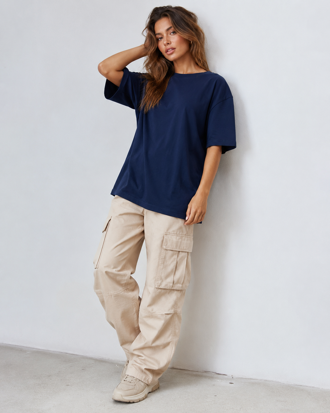 Midnight Navy Babe Oversized T-Shirt
