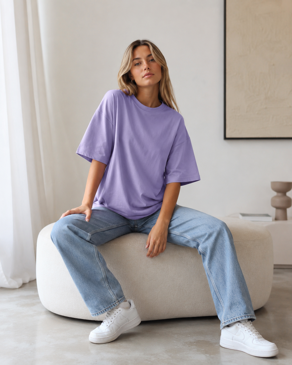 Lavender Cloud Babe Oversized T-Shirt