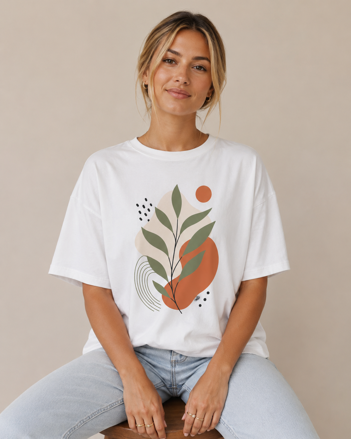 Botanical Aura Babe Oversized T-Shirt