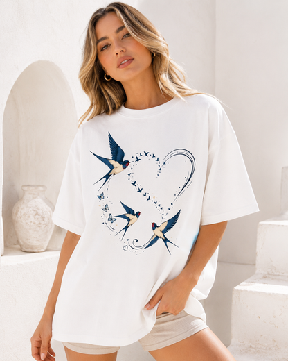 Swallow Heart Babe Oversized T-Shirt