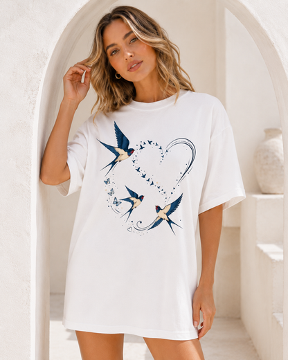 Swallow Heart Babe Oversized T-Shirt