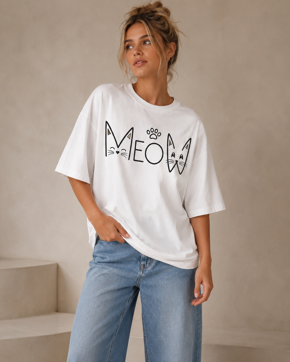 Meow Mood Babe Oversized T-Shirt