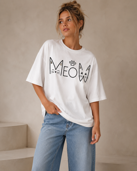 Meow Mood Babe Oversized T-Shirt