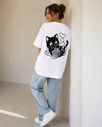 Tangled Kitty Babe Oversized T-Shirt