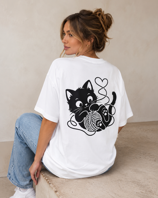 Tangled Kitty Babe Oversized T-Shirt