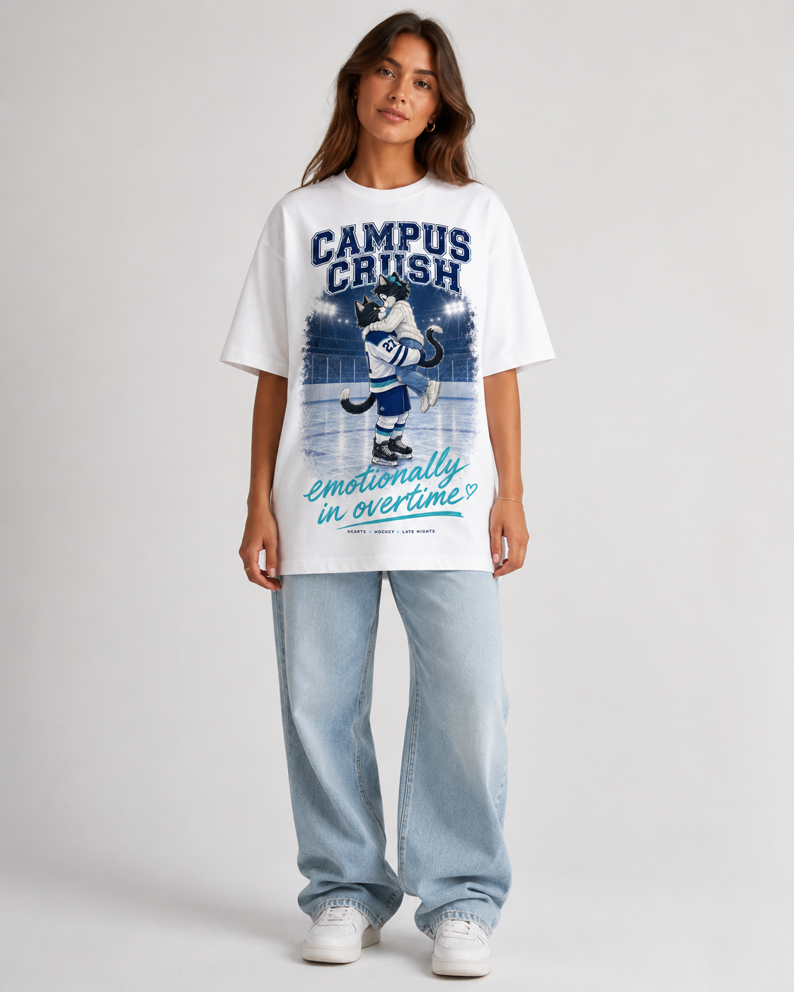 Campus Crush Kitty Babe Oversized T-Shirt