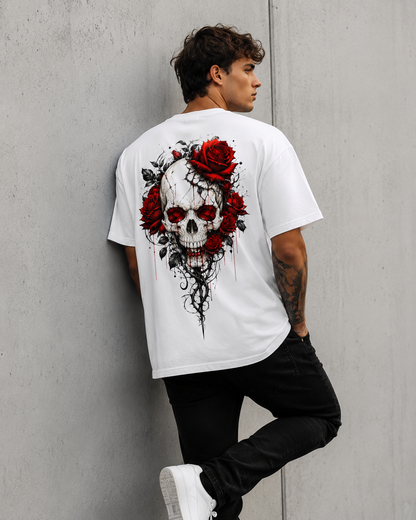 Rose Skull Men’s Oversized T-Shirt