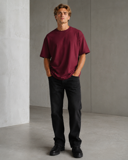 Merlot Maroon Men’s Oversized T-Shirt