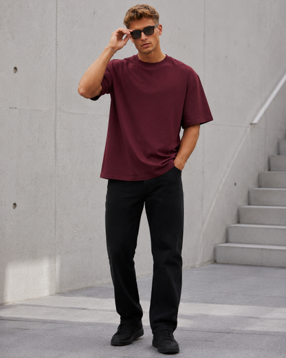 Merlot Maroon Men’s Oversized T-Shirt