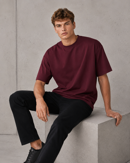 Merlot Maroon Men’s Oversized T-Shirt