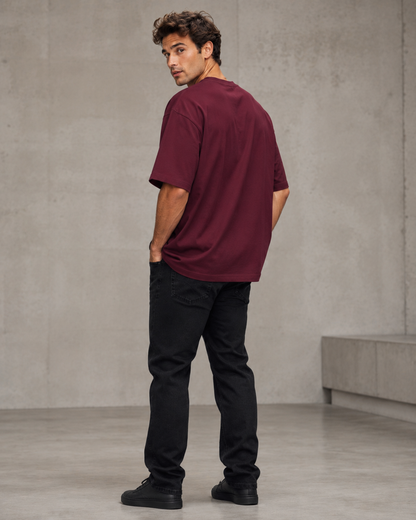 Merlot Maroon Men’s Oversized T-Shirt
