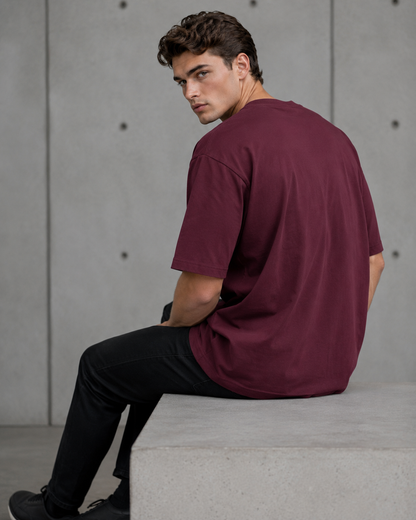 Merlot Maroon Men’s Oversized T-Shirt