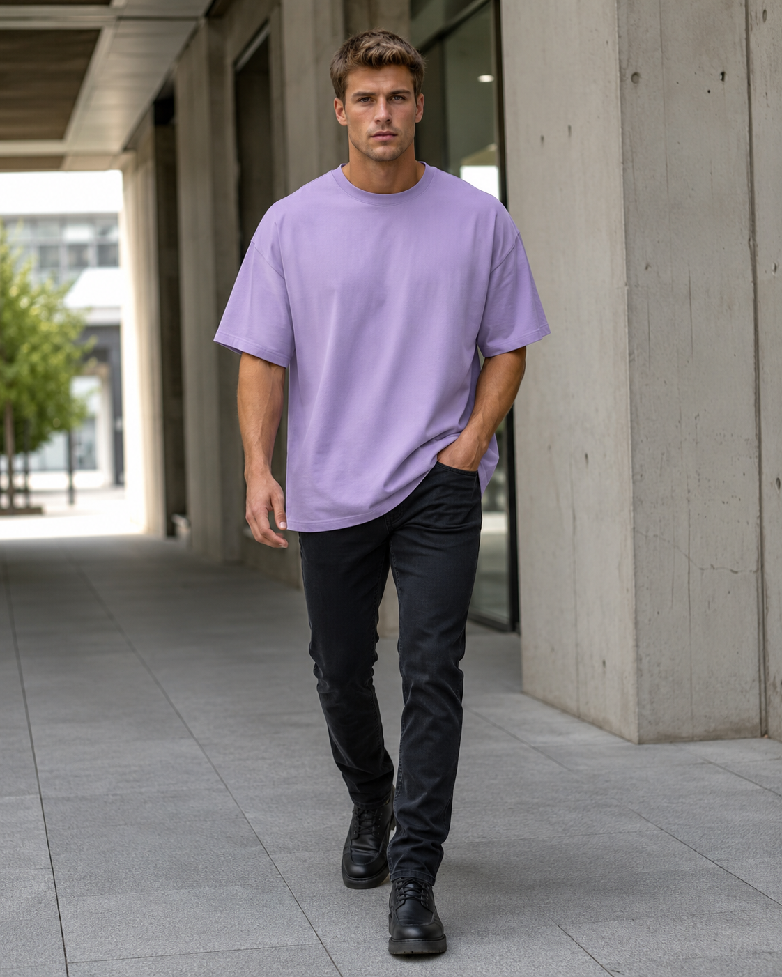 Lavender Drift Men’s Oversized T-Shirt