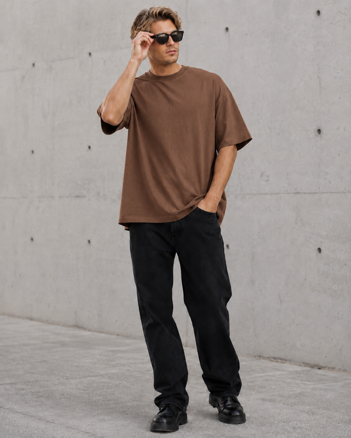 Mocha Ground Men’s Oversized T-Shirt