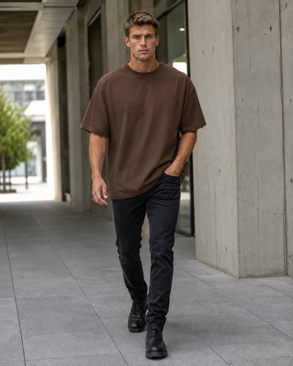 Mocha Ground Men’s Oversized T-Shirt