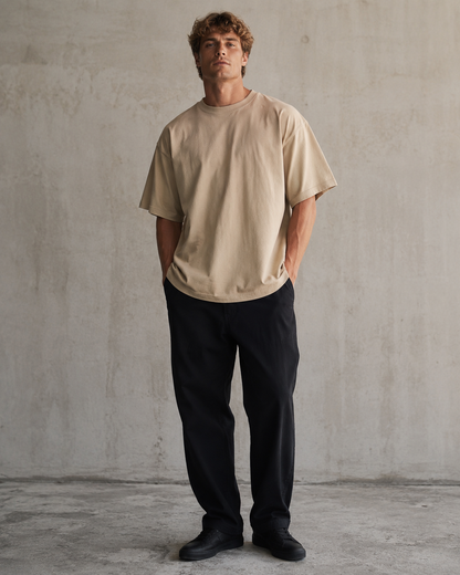 Sand Beige Men’s Oversized T-Shirt