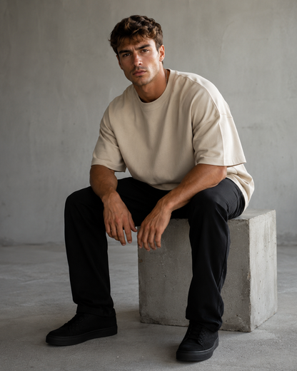 Sand Beige Men’s Oversized T-Shirt