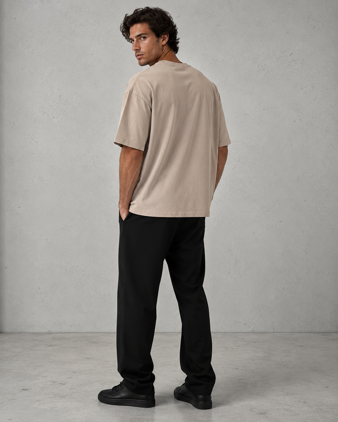 Sand Beige Men’s Oversized T-Shirt