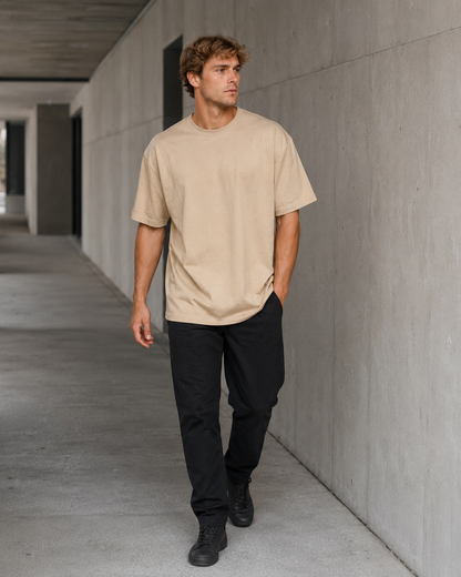 Sand Beige Men’s Oversized T-Shirt