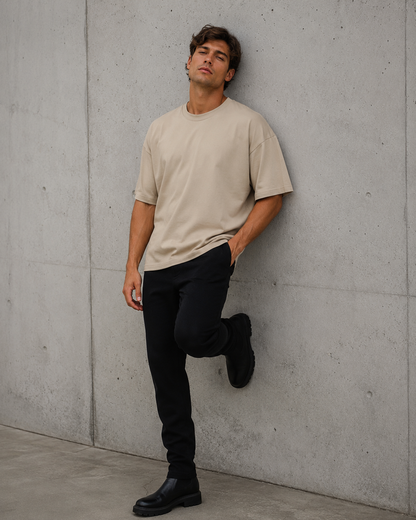 Sand Beige Men’s Oversized T-Shirt