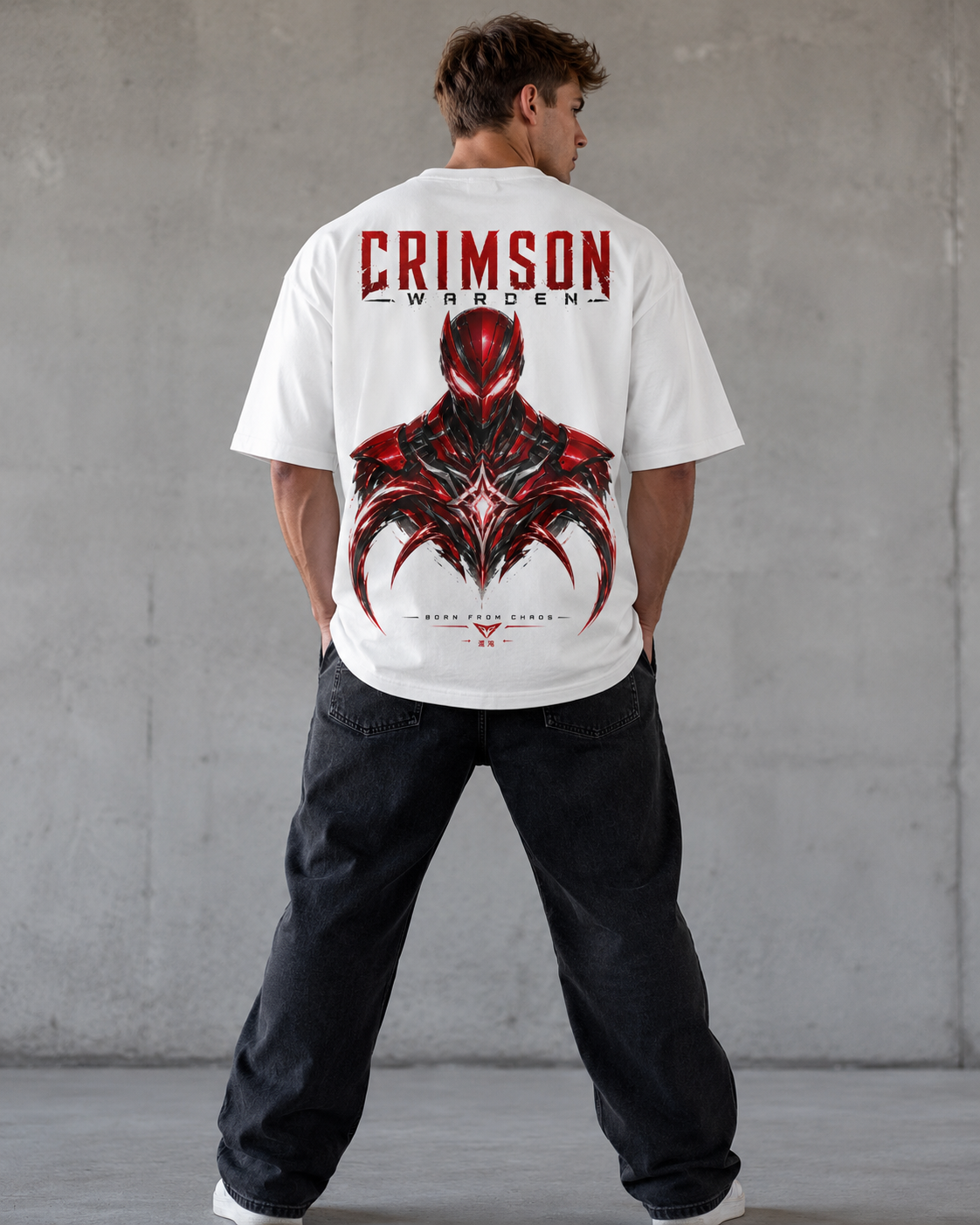 Crimson Warden Men’s Oversized T-Shirt