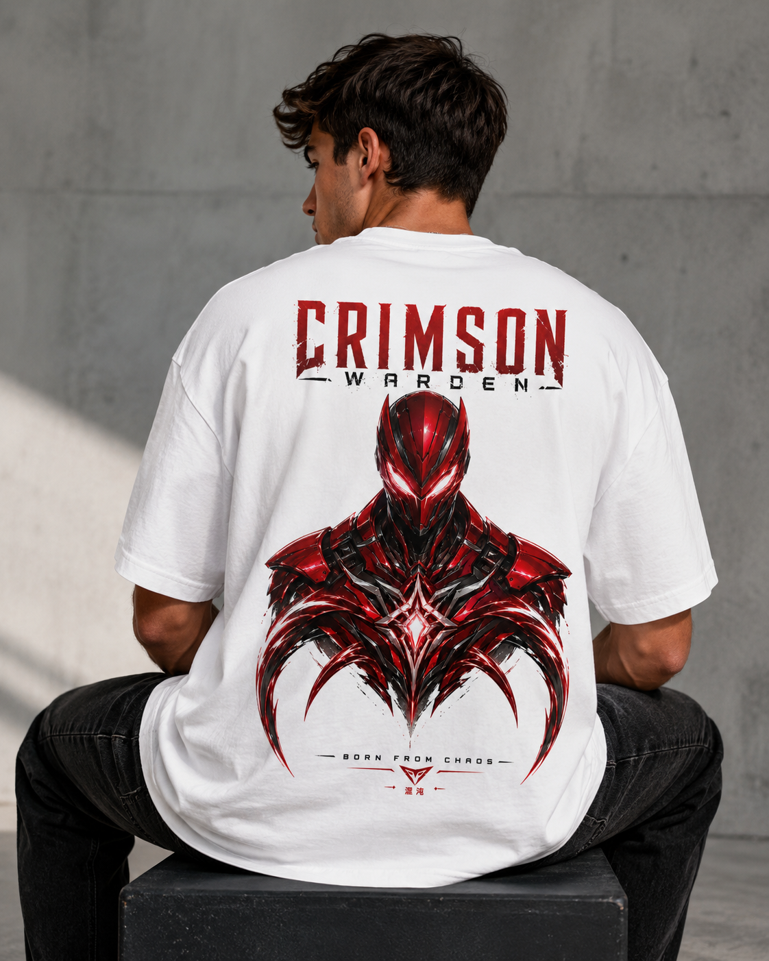 Crimson Warden Men’s Oversized T-Shirt