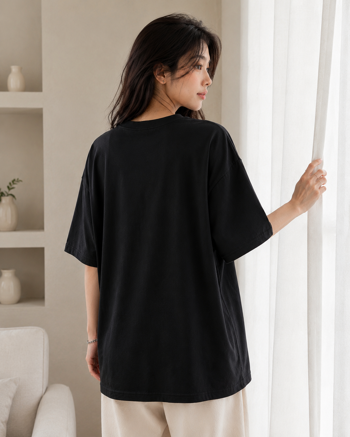 Midnight Bow Babe Oversized T-Shirt